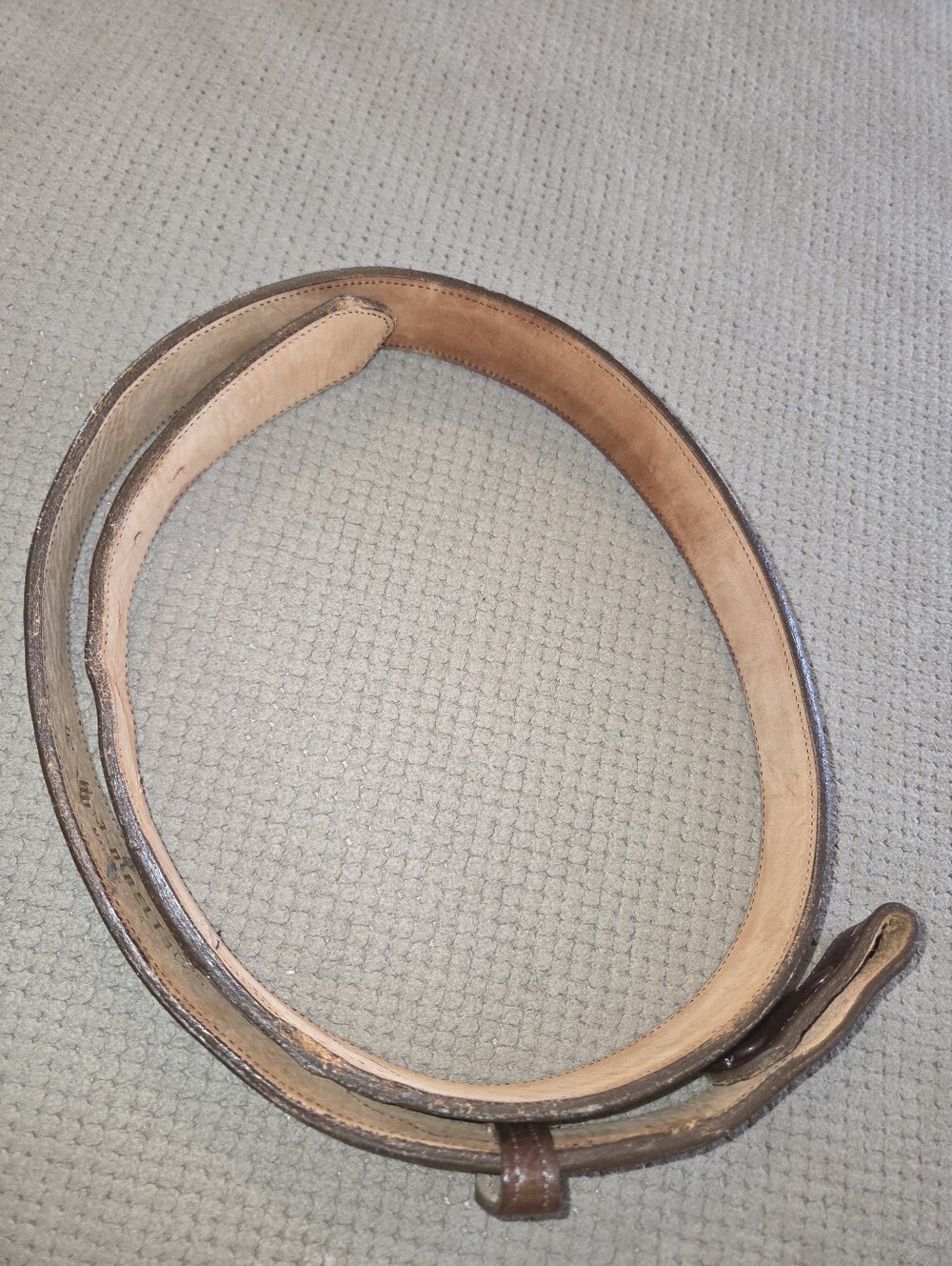 Vintage 3-D Belt Leather Belt Brown Full Grain Cowhide Western Made USA Size 42 - Picture 10 of 16